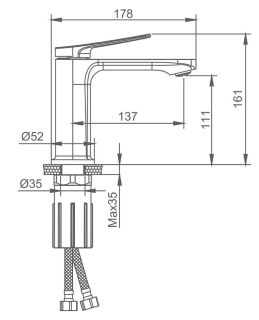 Смеситель для раковины Splenka S40.10.07 серый